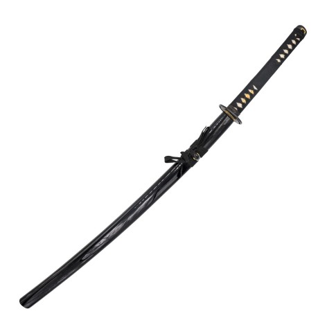 Katana Acero Damasco. Negro