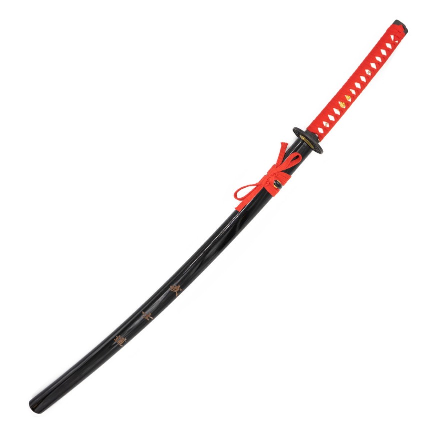 Katana Acero Forjado. Negro-Rojo