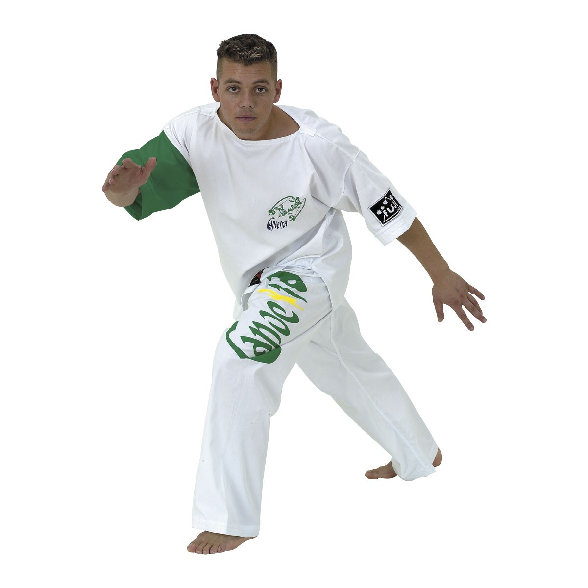 Auténticos Pantalones Capoeira De Brasil De Los Artes Marciales De Los Hombres Blanca 